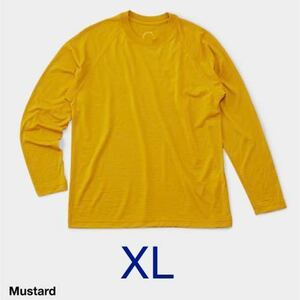 山と道 メリノライトロングスリーブ XL マスタード mustard 100% merino light long sleeve