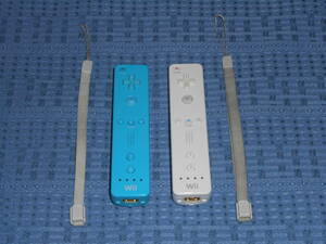 Wiiリモコン２個セット ストラップ付き 白(ホワイト)１個・青(ブルー)１個 RVL-003 任天堂 Nintendo