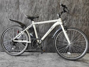 【アウトレット品】 26インチアルミフレームフル電動アシストクロスバイク自転車ホワイト シマノ外装6段変速【SK9999】