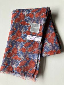 送料無料　リバティ　UV加工ストール ロングハンカチ　ストール　スカーフ　liberty 花柄　綿100% 日本製　リバティプリント　レッド　紺