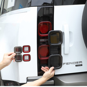 車 保護カバー 黒 カスタム 高品質 テールライトカバー 方向指示器 装飾アクセサリー ランドローバーディフェンダー110 2020-2022