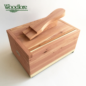 未使用 Woodlore 木製シューケアボックス 靴置き台付き 靴磨き シューケアグッズ収納箱 ウッドロア