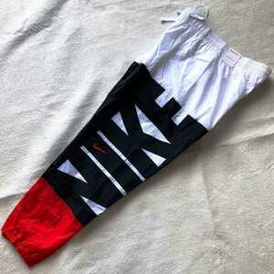 XLサイズ NIKE Dri-FIT ナイロン パンツ 新品未使用 ナイキ ウーブン ジョガーパンツ スウッシュ ウィンドブレーカー ビッグロゴ 白 赤 黒