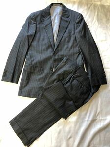 リングジャケット製 BRILLA per il gusto/Beams　ウールシルクスーツ 　サイズ46 光沢　ミディアムグレーストライプ
