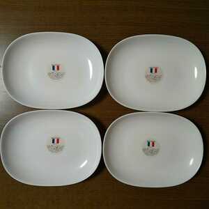 【送料無料】ヤマザキ春のパン祭り山崎春のパンまつり2006年白いモーニングプレート4枚セット　白い皿　アルクフランス社製