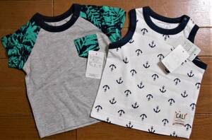 ◆新品即決　60㎝　70㎝　半袖シャツ　タンクトップシャツ　計2枚セット　男の子　送198円◆