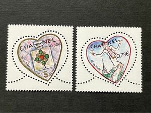 フランス【未使用切手】2004年発行２種完　バレンタイン　ハート