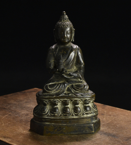 三生蔵 古銅製 仏坐像 仏像 仏教像古美術 中国古玩骨董 F904768