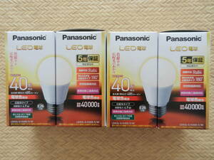 【送料無料】パナソニック LED電球 E26口金 40型 電球色 広配光タイプ 485ルーメン 4個セット LDA5L-G/K40E/S/W 