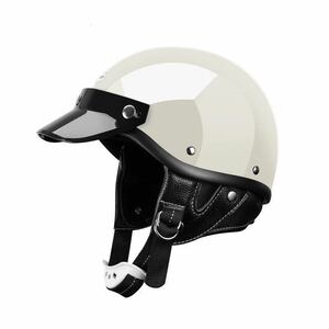 国内発送 送料込 ショーティー SHORTY ビンテージヘルメット チョッパーボバー ハーレー チンカップ ホワイトアイボリー BELL