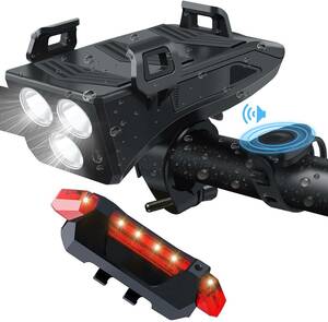 自転車 ライト LED ロードバイクライト 防水 USB充電式 自転車ヘッドライト クロスバイクライト 高輝度 800ルーメン 4000mAH