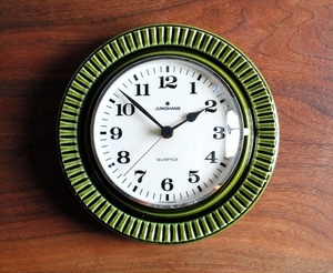 【要修理】 ドイツ製 Junghans 陶器フレーム 壁時計 電池式 ユンハンス 壁掛け時計 セラミック キッチンクロック アンティーク ig2531
