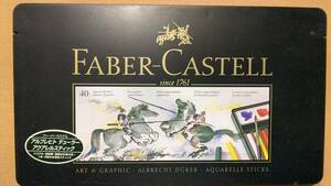 ドイツ製 廃番 FABER-CASTELL ファーバーカステル アルブレヒト デューラー アクアレルスティック 40色 缶ケース入り 中古品