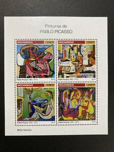 外国切手（未使用）モザンビーク 2019年発行 ピカソの絵画 4種小型シート MOZAMBIQUE PAINTINGS OF PABLO PICASSO