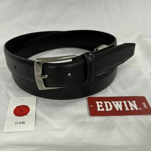 新品 日本製　エドウィン メンズ ベルト EDWIN 革 カジュアル　黒
