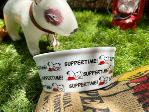 スヌーピーのドッグディッシュ（Snoopy Suppertime）ペットボウル　犬用食器　猫　フードボウル　エサ皿 ■ アメリカン雑貨 アメリカ雑貨