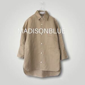 [ 美品 ] MADISON BLUE マディソンブルー 七分丈 シャツ ドルマンスリーブ ベージュ XS
