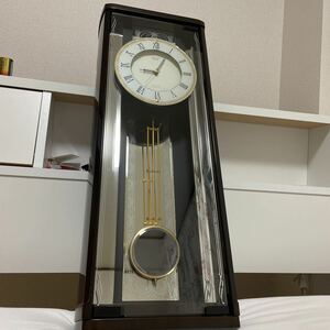 セイコー decor 振り子時計　掛け時計　電波　ブラックカラー　取扱あり。