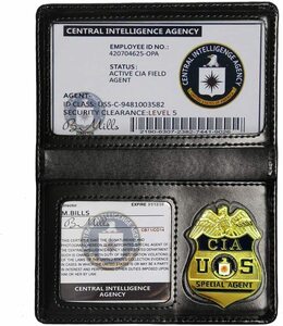 Cos Moments CIA中央情報局 ID カード＋合皮製ホルダー スーパーナチュラル CIA バッジ付き