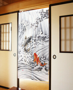 【新品】暖簾 のれん 「鯉の滝登り」 日本製
