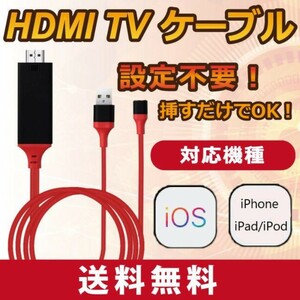HDMI 変換ケーブル iphone ミラーリング ライトニング Lightning ケーブル スマホ USB 有線 iPad iOS TV モニター大画面 映像 出力 YouTube