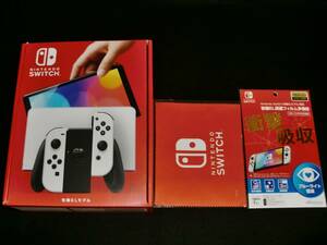 新品//有機ELモデル ホワイト Nintendo Switch ニンテンドー スイッチ Joy-Con(L)(R) ホワイト＆おまけ付き!! A◆送料込
