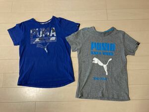 送料無料◆PUMA プーマ　140cm 半袖Tシャツ 2枚セット　青　ブルー　グレー　Tシャツ 