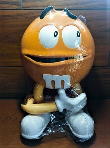 【激レア　新品】M&ms 　エムアンドエム　オレンジ　ディスペンサー 　中型　40㎝フィギュア　菓子店　ディスプレイ