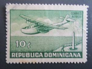 ドミニカ共和国　193年年　航空切手　10Ｃ：飛行艇　パンナムクリッパー　1枚　使用済み