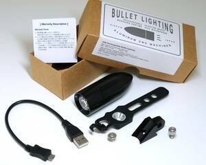 RINDOW BIKES リンドウバイクス BULLET LIGHTING バレットライティング 自転車 LEDライト マウント付き ブラック USB充電 アルミ CNC加工