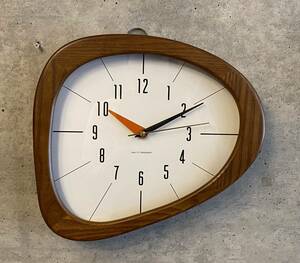 Atomic design wood Wall Clock(検索 アトミック,北欧ビンテージ,サンバースト,ミッドセンチュリー,イームズ,50s,60s,スペースエイジ