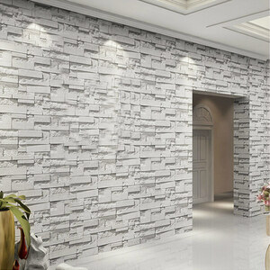 大人気 3D エンボス ビニール 壁紙 ロール 家 装飾 リビング 石 レンガ 壁 PVC 壁用 防水 diy 10m×53㎝