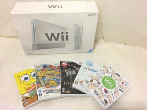 k088*120 【開封品】 Nintendo 任天堂 Wii本体セット RVL-001＋ソフト5本付 ② 