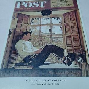 ロックウェル　Norman Rockwell Postcard ポストカード 2 Willie Gillis series題材レアVer　大学　彼女
