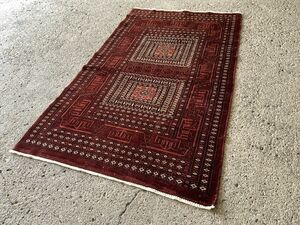 149×92cm パキスタン・ラホール産 絨毯 ラグ アンティーク家具 マジック カーペット 02ANSRM220628018D