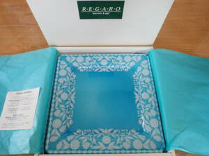 ティファニー ブティック Tiffany Boutique イタリア製 皿 青 正方形 盛皿 ティファニー ブティック 洋食器 共箱 ブルー アンティーク
