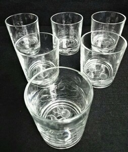 岡本太郎 グラス 6点セット TARO ガラスコップ 太陽の顔 キリン ロバートブラウン ロックグラス ウィスキー 昭和 ビンテージ