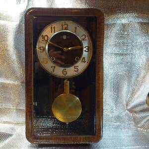 草野時計ゼンマイ式掛時計　８日タイプ 一枚ガラス　昭和レトロ　コレクターのコレクションから