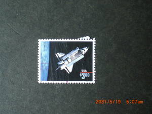 スペースシャトルチャレンジャー　３ドル高額　使用済・単片　1991年　アメリカ合衆国・米国