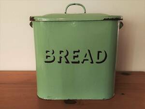 アンティーク ホーロー ブレッド缶 BREAD缶 キャニスター イギリス グリーン 緑
