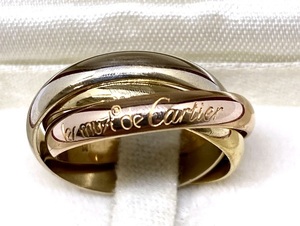 【即決】 Cartier カルティエ 750 トリニティ リング K18 YG WG PG スリーゴールド ３連リング 8.5g 54サイズ １４号 