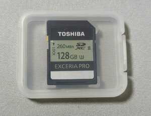中古 TOSHIBA EXCERIA PRO 128GB 260MB/s SD カード SDXC UHS-II 東芝