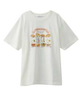 モフサンド【Lサイズ】mofusand 半袖Tシャツ 白 ホワイト/ねこ 猫 プリントTシャツ /新品