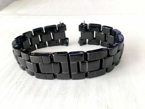 19mm 腕時計 修理交換用 社外品 セラミック ブレスレット ブラック 黒 【対応】CHANEL J12 シャネル