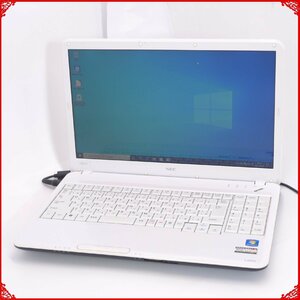 1円～ 保証付 即使用可 Wi-Fi有 15.6型 ノートパソコン NEC PC-LS550BS6W ホワイト 中古良品 Core i3 4GB BD-R 無線LAN Windows10 Office済