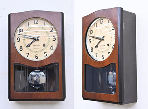 ET262 古い アンティーク 木製 掛時計 機械式 精工舎 南海高等学校設置時計 昭和レトロ