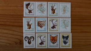 ハンガリー　1966年　動物　9種　未使用切手