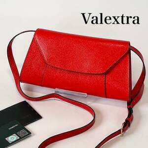 【展示品クラス】Valextra ヴァレクストラ　ミニ　ショルダー　クラッチバッグ　赤　レザー　クラッチ　レッド　バッグ