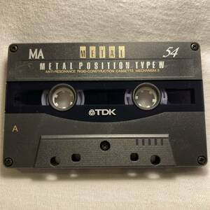 TDK MA 54　メタルカセットテープ 　Metal PositionTYPE IV　　METALPOSITION Cassette Tape　USED