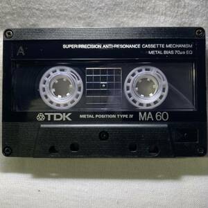 TDK MA 60　メタルカセットテープ 　Metal PositionTYPE IV　　METALPOSITION Cassette Tape　japan　USED